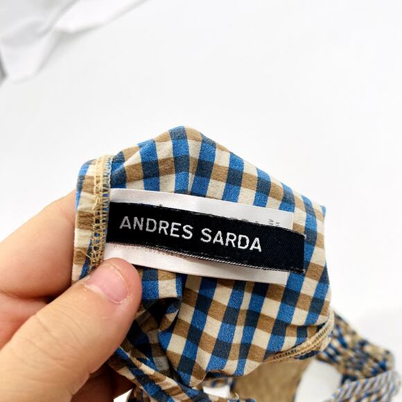 Andres Sarda Vintage Gingham Side Ruched Bikini Bottoms - Picture 4 of 5